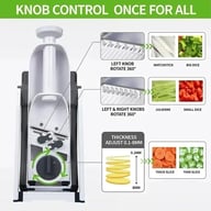 Kitchen Vegetable Cutter Safe Manual Multi-function Salad Chopper Potato Slicer Cheese Graters Kitchen Tools French Fries Cutter — view 7