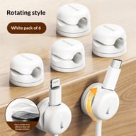 Cable Organizer Desktop Data Cable Holder | 360° Rotating | 6-Pack — view 2
