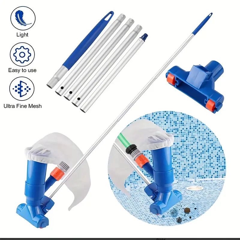 Pool Cleaning Tool With Bottom Brush And Suction Head