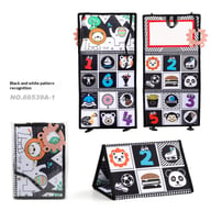 Foldable Funny Mirror Desk Calendar Baby Cloth Book | Sensory Tummy Time — view 2