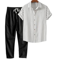 Casual Loose-fit Beach Set | Four-way Stretch Short-sleeve Shirt & Shorts — view 19