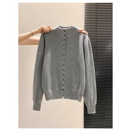 Women's Stand-Collar Knitted Cardigan | Thickened Loose-Fit Sweater — view 7