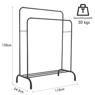 Heavy Duty Double Clothes Rail with Shoe Storage | Garment Display Stand — view 8