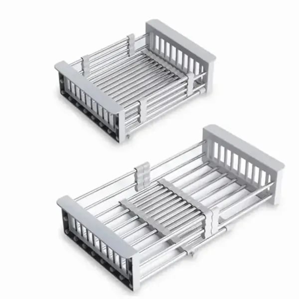 Adjustable Immersion Sink Dish Drying Rack With Stainless Steel Drain Basket - Portable And Retractable Space-Saving Fruit And Vegetable Solution(UPS/UPS logistics delivery supports self-pickup)