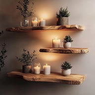 Old Elm Single-Bar Shelf Storage Rack Bookshelf | Live-Edge Design — view 6