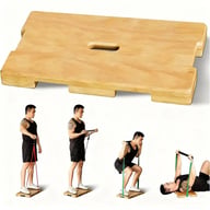 Resistance band foot plate in use with various colored bands