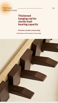 Solid Wood Coat Rack with Piano Keys | Modern Wall Mount Storage — view 16