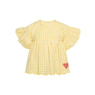 Yellow Plaid Ruffle-Sleeve Kids Set | Nordic Summer Outfit Girls — view 6