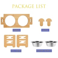 Bamboo Elevated Pet Feeder with Adjustable Height | Dog & Cat Bowl Rack — view 4