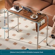 Simple Office and Bedroom Computer Desk Organizer with Wheels — view 3