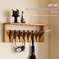Solid Wood Coat Rack with Piano Keys | Modern Wall Mount Storage — view 19