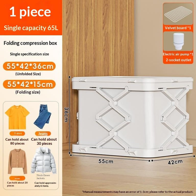 Close-up of foldable storage cabinet accordion sides and white plastic construction detail