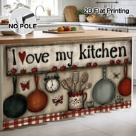 Autumn Thanksgiving Halloween Kitchen Storage Rack Decorative Curtain With Rod — view 16