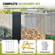 62 Cu. Ft. Metal Storage Shed | Firewood Rack & Yard Tool Organizer — view 5