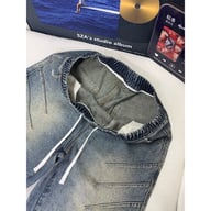 Washed Wrinkle-Effect Denim Shorts for Men | Casual Mid-Length — view 6