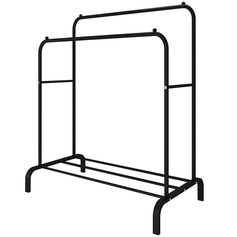 Heavy Duty Double Clothes Rail with Shoe Storage | Garment Display Stand