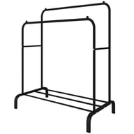 Heavy Duty Double Clothes Rail with Shoe Storage | Garment Display Stand — view 6