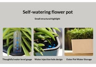 Rectangular Plastic Self-watering Lazy Flower Pot, Balcony Vegetable Planter — view 13