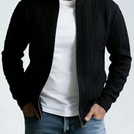Men's Jacquard Stand-Neck Jacket | Textured Bomber Style Canada — view 4