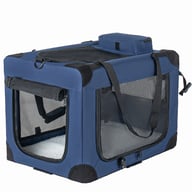 40   Soft Dog Crates Kennel, 3-Door Portable Folding Pet Carrier With Mesh Windows, Straps And Fleece Mat For Dogs, Cats, Rabbits, Meeting The Needs For Indoor, Outdoor, And Travel Use, Dark Blue — view 10