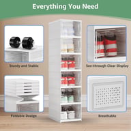 Foldable Shoe Storage Organizer 6-Layer Stackable Sneaker Boxes — view 10