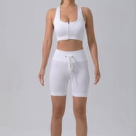 Women's Padded Running Bra & Ribbed Shorts Yoga Set | Quick-Dry — view 18