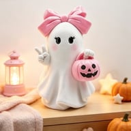 Cute Halloween Ghost Pumpkin Resin Desk Organizer Set | Captain Fam — view 6