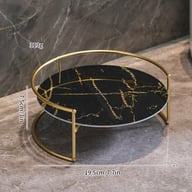 Double-Layer Bathroom Storage Organizer | Marble Caddy with Metal Frame — view 7