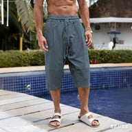 Summer Linen Capri Pants Men's Ice Silk — view 17