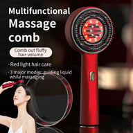 Red light therapy hair growth comb with charging cable and storage pouch