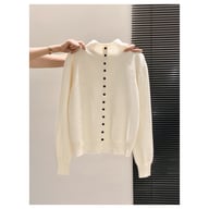 Women's Stand-Collar Knitted Cardigan | Thickened Loose-Fit Sweater — view 4