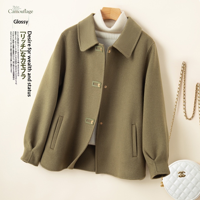 Short Doll-Collar Double-Faced Wool Coat for Women | Canadian