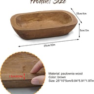 Solid Wood Hand-Carved Storage Tray | Rustic Home & Kitchen Decor — view 9