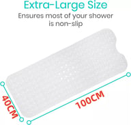 Non-Slip Bath Mat Extra Large | Anti-Mold Shower Mat Strong Suction Cups — view 7