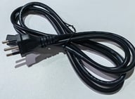 Brazilian power cord with three-prong plug displayed on white surface