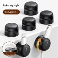 Cable Organizer Desktop Data Cable Holder | 360° Rotating | 6-Pack — view 1
