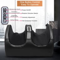 Control panel and heating function buttons on electric foot massager