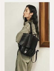 Vegetable-Tanned Leather Messenger Backpack | Convertible Design — view 11