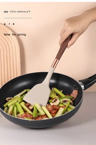 Silicone Wood-Grain Kitchen Utensil Set 12 Pieces Non-Stick Spatula — view 12