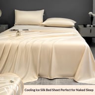 Summer Cooling Ice Silk Bed Sheet Set | Home & Kitchen Luxury Bedding — view 16