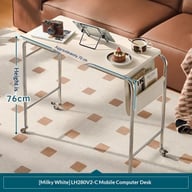 Simple Office and Bedroom Computer Desk Organizer with Wheels — view 4