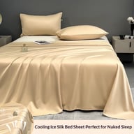 Summer Cooling Ice Silk Bed Sheet Set | Home & Kitchen Luxury Bedding — view 13
