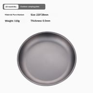 Pure Titanium Camping Dish | Lightweight Tableware for Outdoor Adventures — view 3