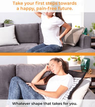 Woman relaxing on acupressure mat for back pain and stress relief