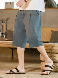 Summer Linen Capri Pants Men's Ice Silk — view 10
