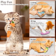 Catnip Cat Toys 5-Pack | Plush Vegetable Kicker Toys for Indoor Cats — view 3