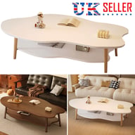 Cloud Coffee Table with Storage Shelf | Modern 2-Layer Design — view 12
