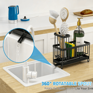 Kitchen Sink Caddy Rack Sponge Holder | Soap Dish Drain Storage — view 15