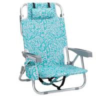 Aluminum beach chair with integrated cooler bag and 2-in-1 cup holder