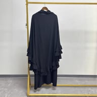 Women's Middle Eastern Robe Set with Attached Hijab | Modest Dress — view 15